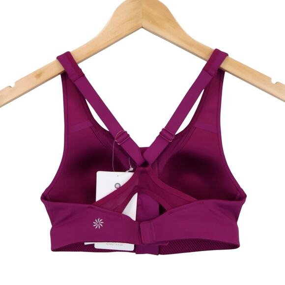 NWT Athleta Advance Zip Front High Impact Sport Bra In Fuschia Pink Size 32B - Picture 5 of 10